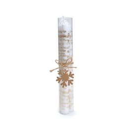 Conjunto com 3 Velas Natalinas Cromus Branco e Dourado
