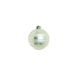Conjunto com 4 Enfeites de Natal Bola Prateado 6 cm