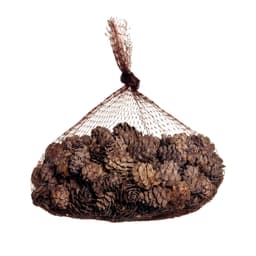 Enfeite Natal Decorativo Saquinho de Pinhas Marrom e Branca