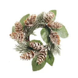 Enfeite de Natal Folha Fruta e Pinha Verde e Dourado