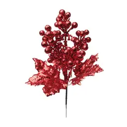 Enfeite de Natal Frutas e Folhas Vermelho 23 cm