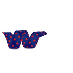 Fita Laço Aramada Decoração Bolinhas 27Mmx10M Azul Vermelho