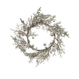 Guirlanda de Natal Galhos e Frutas Prateada 10 cm