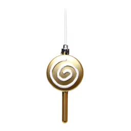 Kit 3 Unidades Pirulito Decoração Natal 1 Unidade Dourado