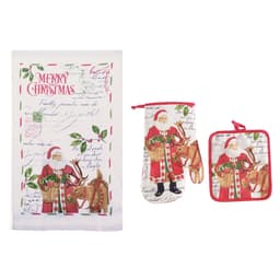 Kit de Cozinha Natalino com 3 peças Cromus Branco