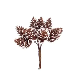 Pick Enfeite Natal Galho Mini Pinhas Nevadas 10Cm 1 Unidade