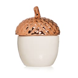Pote Natal Decorativo Formato Noz Branco E Rose Gold 11X9Cm