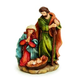 Sagrada Família De Resina Color 19 X 13 Cm Decoração Natal