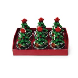 Vela De Natal Pinheiro Decoração 6 Peças 6x4cm Cor Verde