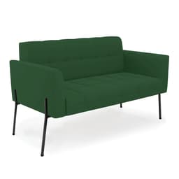 Sofá Namoradeira 2 Lugares Pé de Ferro Preto Elisa Veludo Verde D03 - D'Rossi