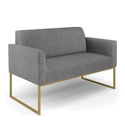 Sofá Namoradeira Base Industrial Dourado Marisa Linho Grafite A26 D03 - D'Rossi