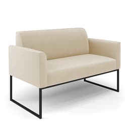 Sofá Namoradeira Base Industrial Preto Marisa Suede D03 - D'Rossi