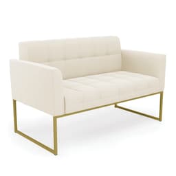 Sofá Namoradeira Elisa Veludo Base Metálica Industrial Dourado - D'Rossi