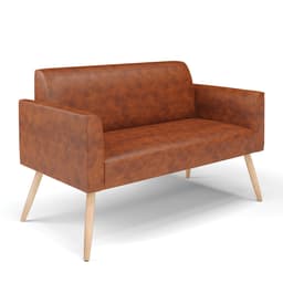 Sofá Namoradeira Pés Palito Natural Marisa Corano Nozes D03 - D'Rossi