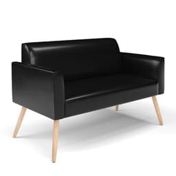 Sofá Namoradeira Pés Palito Natural Marisa Corano Preto D03 - D'Rossi