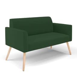 Sofá Namoradeira Pés Palito Natural Marisa Veludo Verde D03 - D'Rossi