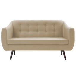 Sofa 2 Lug Pes Tabaco 135 cm 7017 Linho Bege Dmobiliario