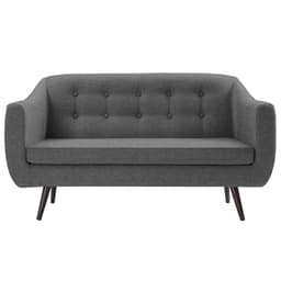 Sofa 2 Lug Pes Tabaco 135 cm 7017 Linho Cinza Dmobiliario