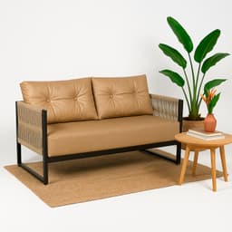 Namoradeira Araxá - Corda Náutica Corino Caramelo - Sala Varanda Estar