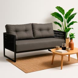 Namoradeira Araxá - Corda Náutica Linho Cinza - Sala Varanda Estar