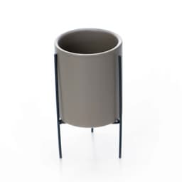 Cachepot Cinza com Suporte em Metal G 15X8 cm - D'Rossi