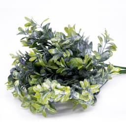 Folhagem  Buxo Verde Orvalho com Powder Plástico 13x33 cm - D'Rossi