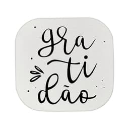 Gancho Suporte Decorativo de Madeira Gratidão Branco 6x6x5 cm - D'Rossi