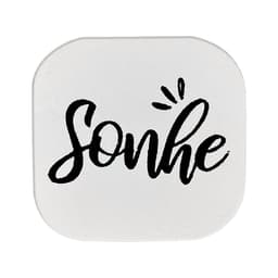 Gancho Suporte Decorativo de Madeira Sonhe Branco 6x6x5 cm - D'Rossi