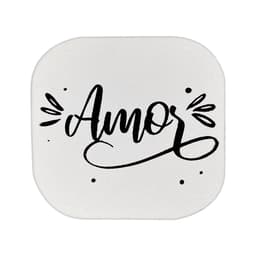 Gancho Suporte Decorativo de madeira Amor Branco 6x6x5 cm - D'Rossi