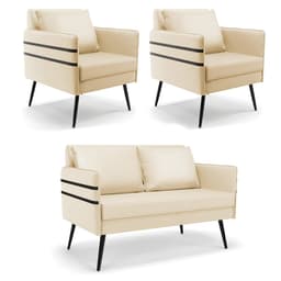 Kit 01 Namoradeira 02 Lugares e 02 Poltronas Mari Corino Pés Palito de Ferro - D'Rossi