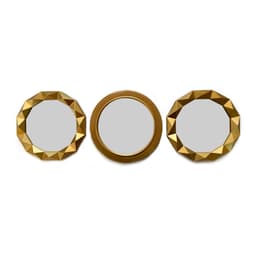 Kit 03 Espelhos Decorativo Moldura Redonda Dourado - D'Rossi