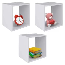 Kit 03 Nicho Infantil Organizador Branco Brilho 30x30 cm - AJL Móveis