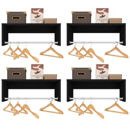 Kit 04 Nichos Suspenso Dakar com Cabideiro Preto - D'Rossi