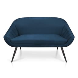 Namoradeira 02 Lugares Giovana Suede Azul Marinho Pés Palito de Ferro - D'Rossi