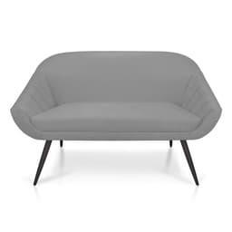 Namoradeira 02 Lugares Giovana Suede Cinza Pés Palito de Ferro - D'Rossi
