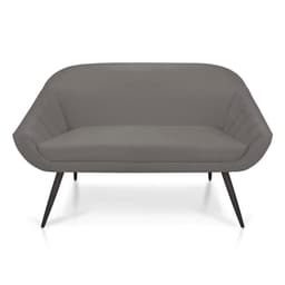 Namoradeira 02 Lugares Giovana Suede Grafite Pés Palito de Ferro - D'Rossi