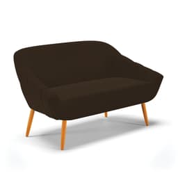 Namoradeira 02 Lugares Giovana Suede Marrom Pés Palito Castanho - D'Rossi
