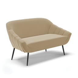 Namoradeira 02 Lugares Giovana Suede Marrom Rato Pés Palito de Ferro - D'Rossi