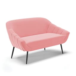 Namoradeira 02 Lugares Giovana Suede Rosê Pés Palito de Ferro - D'Rossi