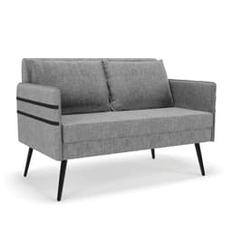 Namoradeira 02 Lugares Mari Linho Grafite A26 Pés Palito de Ferro D03 - D'Rossi