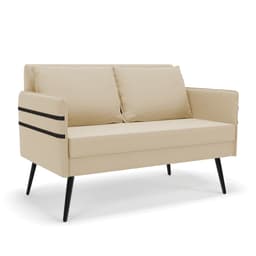 Namoradeira 02 Lugares Mari Suede Pés Palito de Ferro - D'Rossi