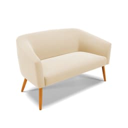 Namoradeira 02 Lugares Stella Suede Pés Palito Castanho D'Rossi