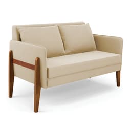 Namoradeira 2 Lugares Lana Suede Base de Madeira - D'Rossi