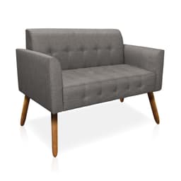 Namoradeira Elisa Linho Grafite A26 Pés Palito Castanho - D'Rossi