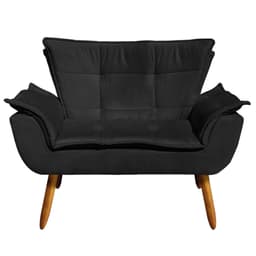 Namoradeira Opala Suede Preto Pés Palito Castanho D'Rossi