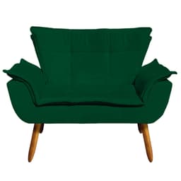 Namoradeira Opala Suede Verde Pés Palito Castanho D'Rossi