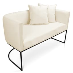 Namoradeira Paola 02 Lugares Linho Base Metálica Preto - D'Rossi