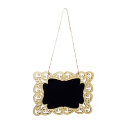 Placa Decorativa Lousa de Madeira Arabesco Flor P/ Pendurar 11x15x1 cm - D'Rossi