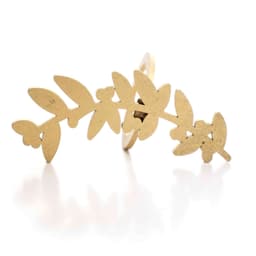 Porta Guardanapo Natal Folhagem Dourado 9,5cm - D'Rossi