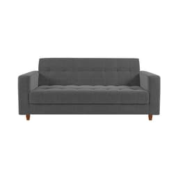 Sofá 03 Lugares Arezzo Linho Grafite A26 Pés Chanfrado Castanho - D'Rossi